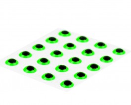 3D Epoxy Eyes, Fluo Green, 3 mm